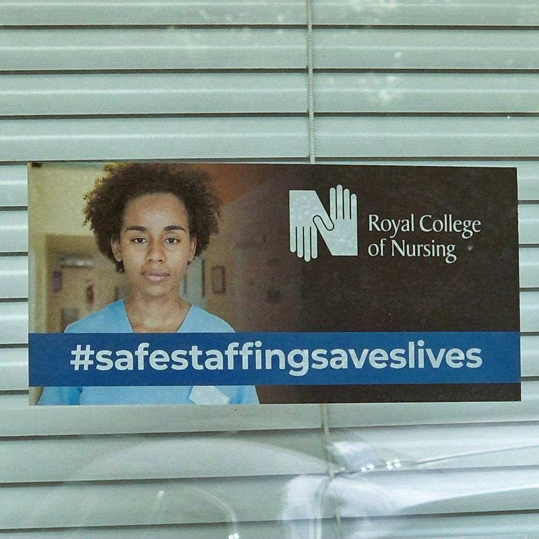Safe Staffing Saves Lives Window sticker