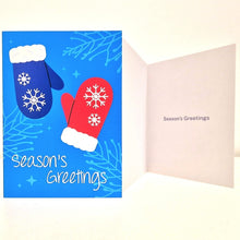 Load image into Gallery viewer, Season&#39;s Greeting 5 Cards - Mittens design
