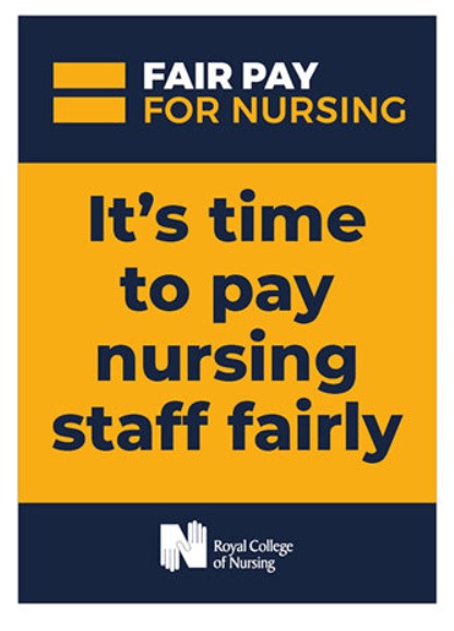 A4 placard version 2 Fair Pay for Nursing - 010481